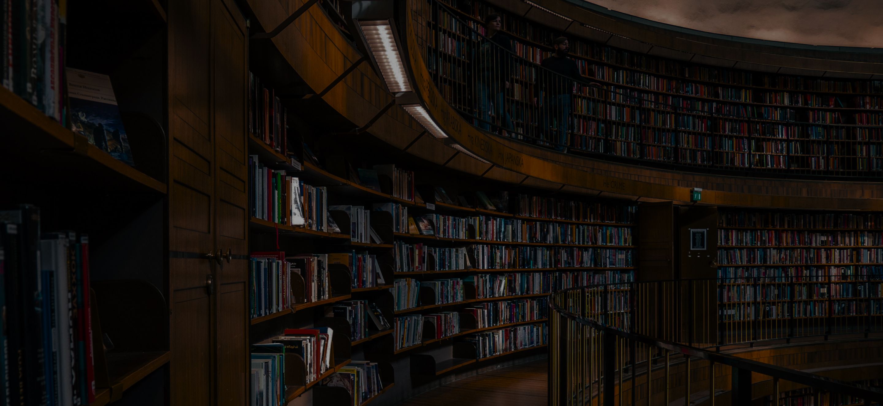 library as background for footer