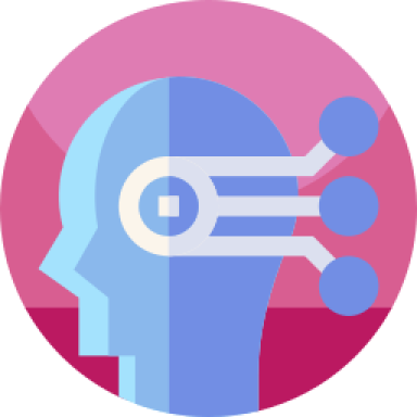 robot head with circuit coming out of brain area